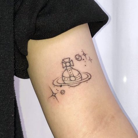 Orb Tattoo, Vivienne Westwood Tattoo, Nana Tattoo, Vivienne Westwood Orb, Heart Tattoo Designs, Image Swag, Poke Tattoo, Black Ink Tattoos, Cross Tattoo