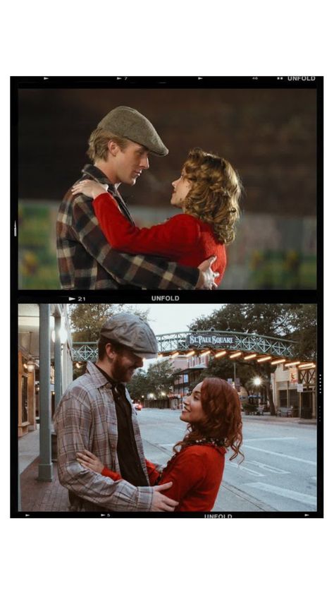 The Notebook Costumes Halloween, Noah And Ally Halloween Costume, Red Hair Couples Costume, Allie And Noah Costume, Couples Costume Brunettes, Couples Halloween Costume Blonde Girl Brunette Guy, Noah And Allie Costume, Red Head Costume Ideas Couple, Noah And Allie The Notebook Costume