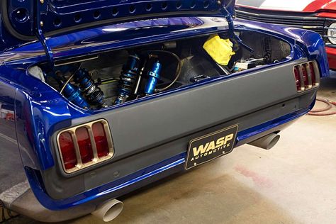 Mustang Suspension, 66 Mustang, 65 Mustang, 1965 Ford Mustang, 1965 Mustang, Custom Car Interior, Ford Mustang Fastback, Blue Buffalo, Mustang Fastback