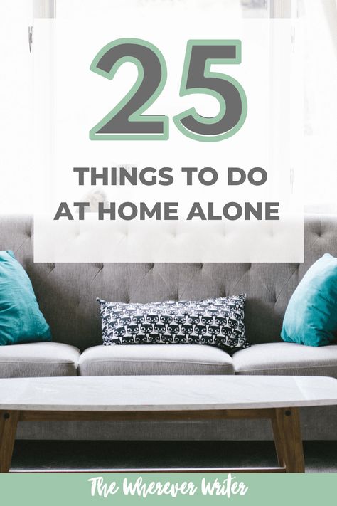 Here's a list of ideas of 25 things to do when you are home alone or bored! With this creative list you can get started today with learning something new, being productive, or just taking some time for your self! Things To Do Home Alone, Home Alone House, Blog Business Plan, Digital Nomad Jobs, Learning Something New, Being Productive, Bored At Home, Nomad Lifestyle, What To Do When Bored