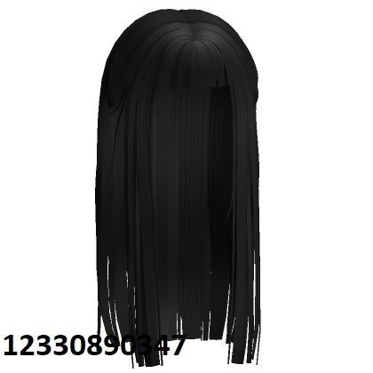 Hair W Bangs, Black Long Straight Hair, Black Hair Id Roblox, Brown Hair Id, Black Hair Bangs, Blocksburg Outfit Codes￼, Straight Black Hair, Goth Hair, Black Ponytail Hairstyles