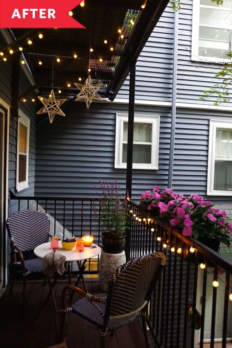 Faux Chandelier, Balcony Oasis, Suburban Backyard, Balcony Garden Ideas, Tiny Balcony, Home Balcony, Black And White Tiles, Small Outdoor Spaces, Small Balcony Ideas