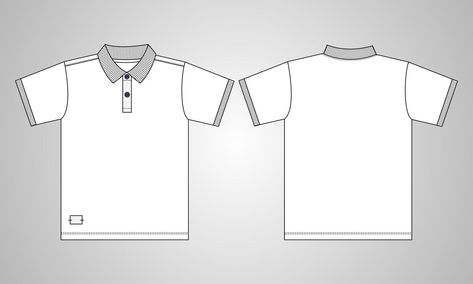 Short sleeve Polo shirt with pocket technical fashion Drawing Flat sketch template front and back view. apparel dress design vector illustration mock up Polo tee CAD. Technical Fashion Drawing, Back Drawing, Shirt Sketch, Sketch Template, Vista Frontal, Shirt Drawing, Shirt With Pocket, Flat Sketches, Polo Tees