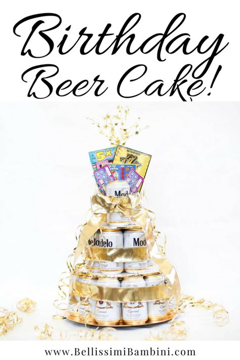 Diy Gifts For Dad Birthday, Beer Cakes For Men, Beer Can Cake, Beer Cakes, Beer Can Cakes, Gifts For Dad Birthday, Birthday Beer Cake, Modelo Beer, Craft Beer Gifts