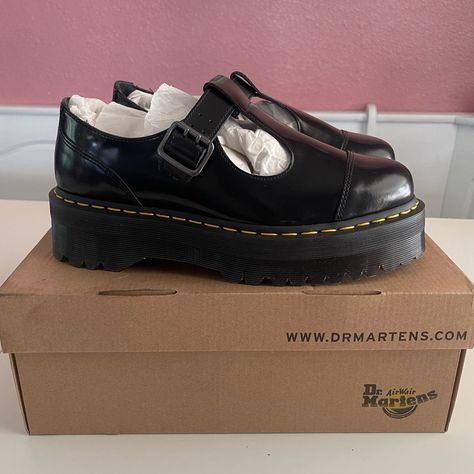 Brand New! Size 10 Us Women Size 8 Uk Size 42 Eu Dr Martens Bethan, Mary Jane Doc Martens, Leather Platform Shoes, Goth Shoes, Chanel Boots, Girl Shopping, Black Platform Shoes, Dr Martens Black, Aesthetic Shoes