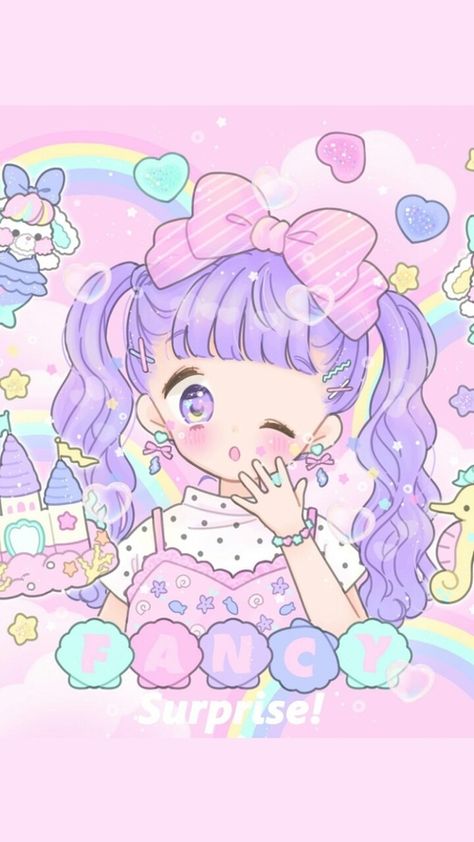 Fancy Surprise, Pink Cartoon, Kawaii Background, Kawaii Illustration, Cute Pastel, Kawaii Chibi, Kawaii Wallpaper, Cute Anime Wallpaper, Kawaii Drawings