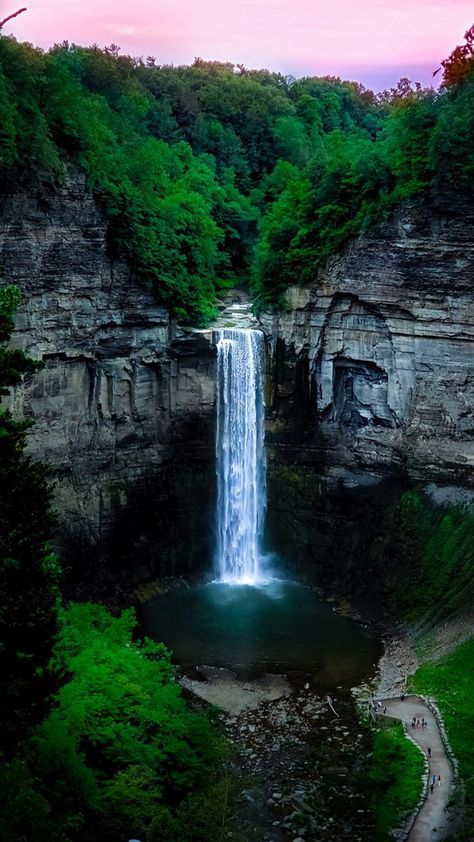 Water Falls Beautiful Waterfalls, Real Waterfall, Pretty Waterfall, Ocean Forest, Waterfall Pictures, Bawah Air, Waterfall Photo, Ecuador Travel, Canvas Painting Landscape