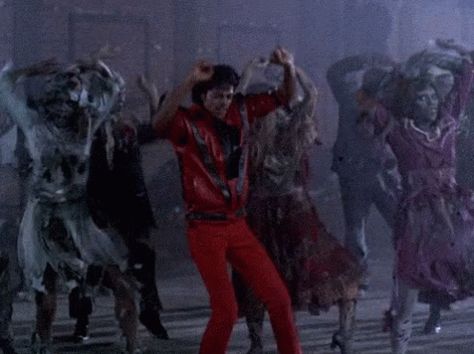 Michael Jackson Thriller GIF - MichaelJackson Thriller Dance - Discover & Share GIFs Michael Jackson Thriller Dance, Michael Jackson Zombie, Thriller Michael Jackson, Michael Jackson Dance, Michael Jackson Gif, Halloween Music, Michael Jackson Thriller, Zombie Party, Old Outfits