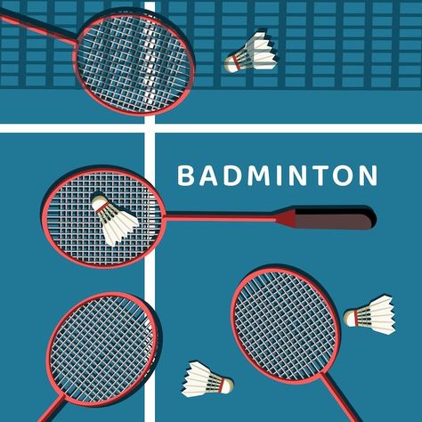 Badminton Graphic Design, Sport Pattern Design, Badminton Poster Design, Badminton Motivation, Badminton Illustration, Sports Day Banner, Badminton Poster, Badminton Design, Badminton Art