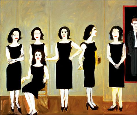 Alex Katz, The Black Dress (1960). Photo courtesy of The New York Times. James Rosenquist, The Black Dress, Alex Katz, Claes Oldenburg, 1960 Dress, Pierre Bonnard, Women In Black, Jasper Johns, Action Painting