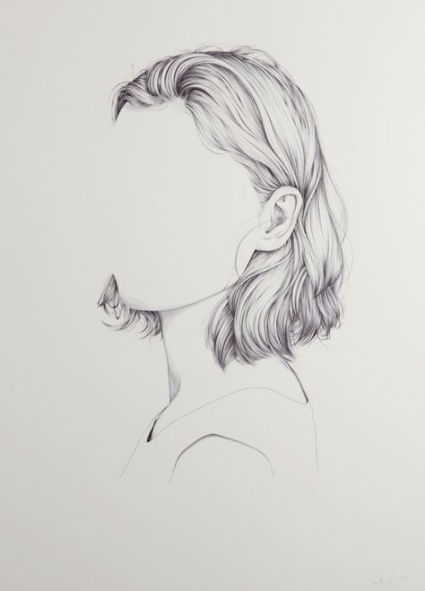 Portraits With Missing Faces By Henrietta Harris – iGNANT.de                                                                                                                                                                                 More Drawing Without Face, Henrietta Harris, Hair Sketch, Hair Drawing, Drawing Faces, Arte Inspo, Pencil Portrait, Sketch Art, A Pencil