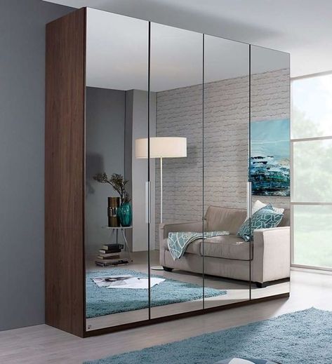 1. Hinged 2. Floor to ceiling 3. Wood facade 4. Laser cut design for ventilation a. Side external b. Top and bottom interior Cupboard With Mirror, Sliding Mirror Wardrobe, Mirror Cupboard, Mirrored Wardrobe Doors, Materials Board Interior Design, Mirror Closet Doors, Home Decor Wallpaper, Home Decor Ideas Bedroom, Bedroom Interior Design Luxury