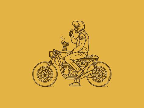 Café Racer line work hand drawn illustration drawing badge patch logo branding motorbike bike coffee cafe racer Art Moto, Motorbike Art, Cafe Racer Design, Logos Retro, Motorcycle Tattoos, Bike Tattoos, Motorcycle Drawing, Bike Drawing, Motorcycle Illustration