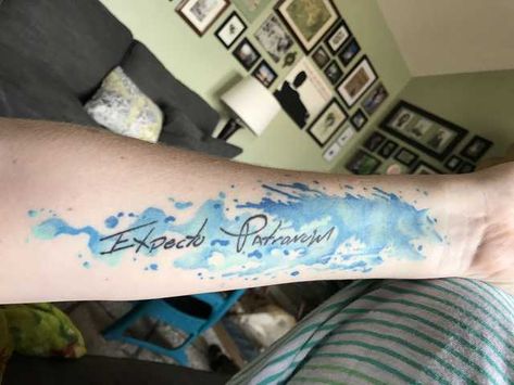 Patronus Tattoo - Imgur Wolf Patronus, Patronus Tattoo, Harry Potter Tattoos, Harry Potter Tattoo, About Tattoo, Digital Art Anime, Infinity Tattoo, Tattoos And Piercings, Cool Tattoos