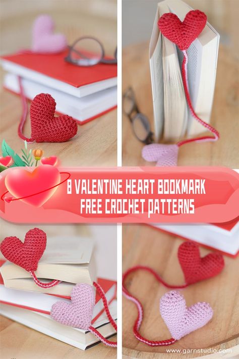 Crochet Heart Bookmark Pattern, Free Crochet Bookmark Patterns, Crochet Bookmark Tutorial, Free Crochet Bookmark, Easy Crochet Bookmarks, Bookmark Tutorial, Valentines Bookmarks, Crochet Bookmark Pattern, Crochet Bookmark