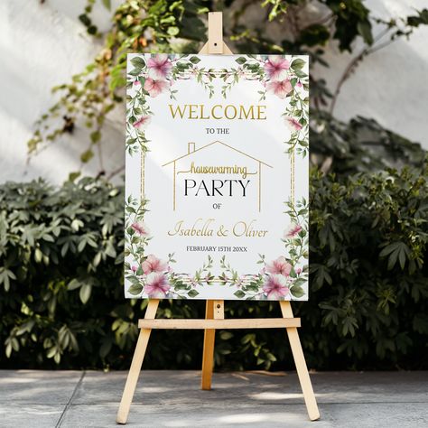 Housewarming Party Welcome Sign Template, Greenery Housewarming Welcome Board, New House Party Sign, Floral House Warming Decoration HS18 Welcome Board House Warming, Housewarming Welcome Board, New House Party, House Warming Decoration, Housewarming Sign, Floral House, Welcome Board, Party Welcome Sign, Welcome Boards