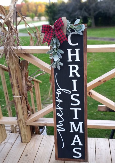 Christmas Signs Wood Front Porches, Holiday Wood Sign, Christmas Entryway, Christmas Wooden Signs, Farmhouse Door, Christmas Rustic, Entryway Signs, Christmas Craft Fair, Door Signs Diy