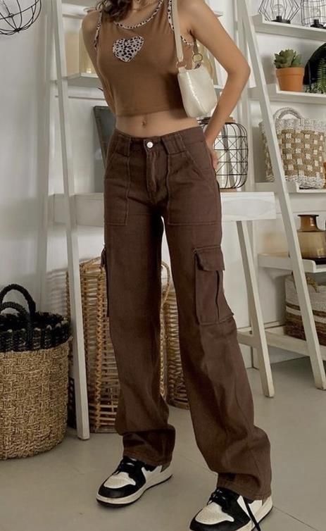 brown cargo pants
y2k cargo pants Combat Jeans Outfit, Baggy Pants With Pockets, Low Waist Cargo Outfit, Low Waisted Brown Pants Outfits, Brown Ripped Jeans Outfit, Relax Fit Jeans Women Outfits, Low Cargo Pants Outfit, Six Pocket Pants Outfit Women, Style With Brown Pants