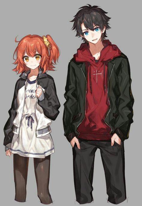 Irmaos Ritsuka Fujimaru Female, Fate Grand Order Gudako, Fujimaru Ritsuka Male, Ritsuka Fujimaru, Fujimaru Ritsuka, Male Protagonist, One Punch Anime, Anime Siblings, Fate Servants