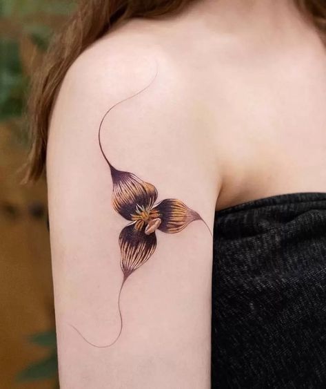 Orchid Tattoo Meaning, Orchid Tattoos, Hipster Coffee Shop, Hipster Coffee, Orchid Tattoo, Small Flower Tattoos, Orchid Color, Friendship Tattoos, Lily Tattoo