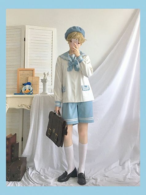 Kawaii Boy Outfits, Gaun Abad Pertengahan, Ouji Fashion, Sailor Uniform, Kawaii Boy, Lolita Outfits, J Fashion, Kawaii Clothes