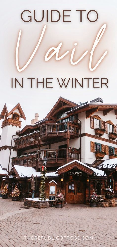 Everything you need to know to plan your first trip to the charming ski town of Vail! If you're visiting Vail in the winter time, you can't miss these winter activities -- from hitting the slopes to après-ski. Plus, I've included all the best restaurants to dine at and what hotels are best for your budget while visiting Colorado. Vail Village Colorado Winter, Vail Colorado Winter Outfits, Vale Colorado, Veil Colorado, Vail Restaurants, Vail Colorado Winter, Denver Winter, Denver Christmas, Colorado Christmas