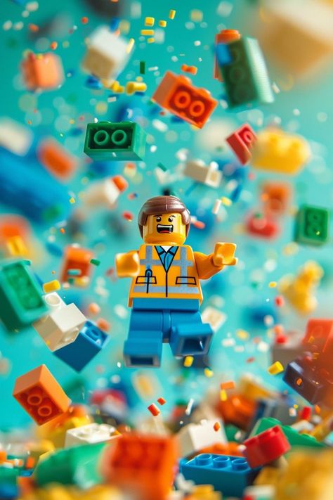 Lego 3d, Lego Poster, Lego Wallpaper, Digimon Wallpaper, Lego Wall, Construction Lego, Burst Of Color, Lego Games, Lego Photo