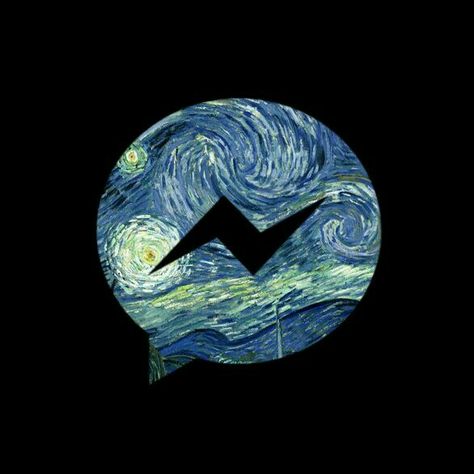 Starry Night App Icons, Van Gogh App Icons, Messenger Icon, Starry Night Painting, Paint App, Apple Icon, Arte Van Gogh, Ios App Icon Design, Phone Organization