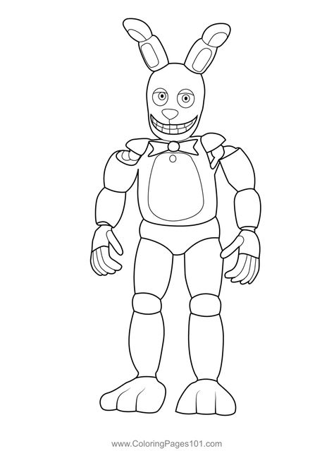 Spring Bonnie FNAF Coloring Page for Kids - Free Five Nights at Freddy's Printable Coloring Pages Online for Kids - ColoringPages101.com | Coloring Pages for Kids Fnaf Bonnie, Withered Bonnie, Bonnie Fnaf, Fnaf Coloring Pages, Spring Bonnie, Spiderman Coloring, Kindergarten Coloring Pages, Toy Bonnie, Pumpkin Coloring Pages