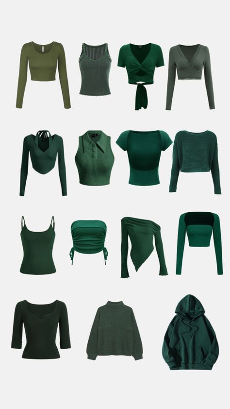 Green And White Outfit Ideas Classy, Green Accent Outfits, Forest Green Clothes Aesthetic, Forest Green Outfits For Women, Forest Green Top Outfit, Olive Green Aesthetic Outfit, Emerald Green Outfit Casual, Olive Green Outfit Aesthetic, Dark Green Clothes Aesthetic