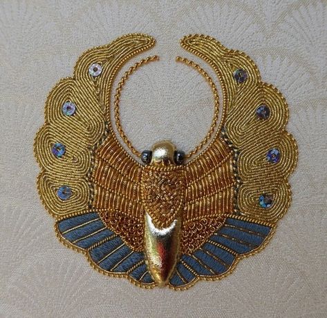 Japanese Butterfly, Goldwork Embroidery, Gold Work Embroidery, Egyptian Inspired, Tambour Embroidery, Couture Embroidery, Japanese Embroidery, Handwork Embroidery Design, Sewing Embroidery Designs