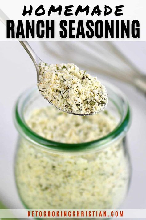 Homemade Ranch Seasoning Everyone's favorite Ranch Seasoning Mix, made right in your own home. It takes just minutes to make and is Keto friendly, without added preservatives or fillers. #ketoranch #homemaderanchseasoning #ketospicemixes Keto Seasoning, Homemade Ranch Dressing Mix, Homemade Ranch Seasoning, Homemade Italian Dressing, Celery Salt, Keto Sauces, Seasoning Blends, Ranch Seasoning Mix, Homemade Ranch Dressing