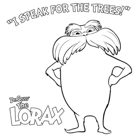 The Lorax Printables Free, Dr Seuss The Lorax Crafts, Lorax Coloring Pages, Lorax Birthday, Dr Seuss Coloring Pages, Dr Seuss Preschool, Dr Seuss Classroom, Dr Seuss Activities, Dr Seuss Crafts