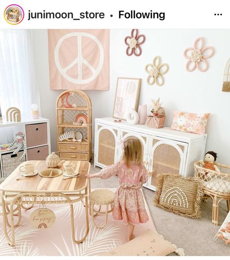 Rattan Bedroom, Doll Pram, Girly Nursery, Toddler Bedroom Girl, Junior Bed, Kids Playroom Decor, Toddler Girl Room, Kids Bedroom Design, Kids Interior Room