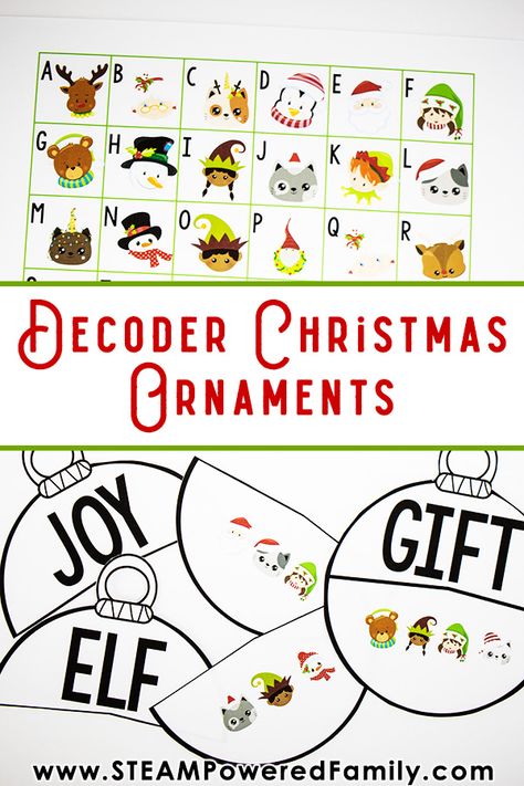 Christmas Decoder Printable, Decoding Activities, Secret Words, Christmas Stem Activities, Summer Vacation Activities, Steam Lab, Steam Kids, Christmas Stem, Fun Christmas Activities