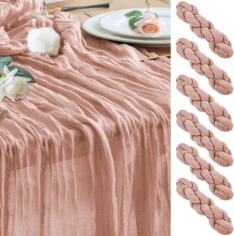 Amazon.com: Wokceer Cheesecloth Table Runner 6Pack 10FT Dusty Pink Boho Gauze Cheese Cloth Table Runner for Party Long Rustic Sheer Table Runners for Baby Bridal Shower Wedding Easter Table Decor : Home & Kitchen Cheese Cloth Table Runner, Cloth Table Runner, Cheesecloth Table Runner, Summer Table Runner, Pink Thanksgiving, Easter Table Decor, Thanksgiving Table Runner, Easter Table Runners, Rustic Table Runners