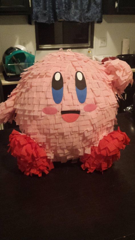 #Kirby Piñata Kirby Piñata Diy, Kirby Pinata, Kirby Birthday Party Ideas For Boys, Kirby Party Decorations, Video Game Pinata, Kirby Birthday, Piñata Ideas, Diy Pinata, Kirby Art