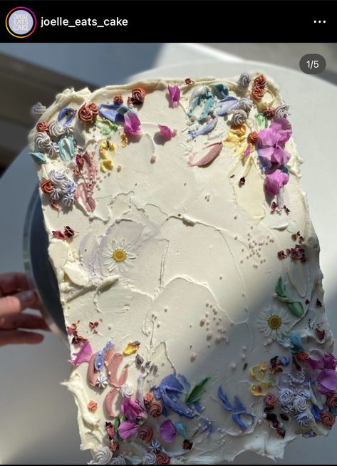 Sheet Cake Flowers, Mossy Cake, Rectangle Wedding Cake, Rectangle Cake Decorating Ideas, Flower Sheet Cake, Sheet Cake Decorating Ideas, Boho Birthday Cake, Buttercream Painting, Baking Photos