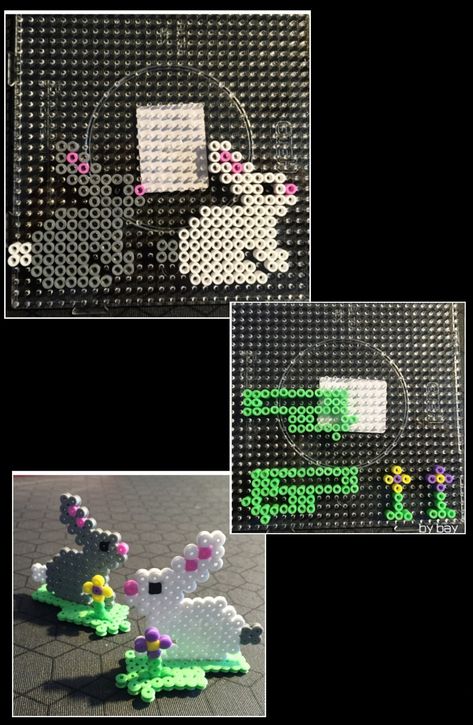 Perler Bead Tree, Easter Perler Bead Patterns, Easter Hama Beads, Hamma Beads Ideas, Easy Perler Bead Patterns, Melty Bead Patterns, Pearl Beads Pattern, Easy Perler Beads Ideas, 3d Perler Bead