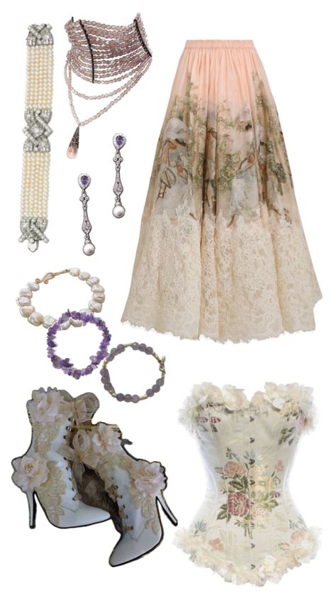 #fairycore#fairies#aesthetic#corsets#zimermann#pearls Fairytale Outfit Ideas, Ball Gowns Victorian, Fairies Aesthetic, Fairy Core Aesthetic, Outfit Ideas Casual, Coquette Fairy, Fairy Clothes, + Core + Aesthetic, Swag Outfits