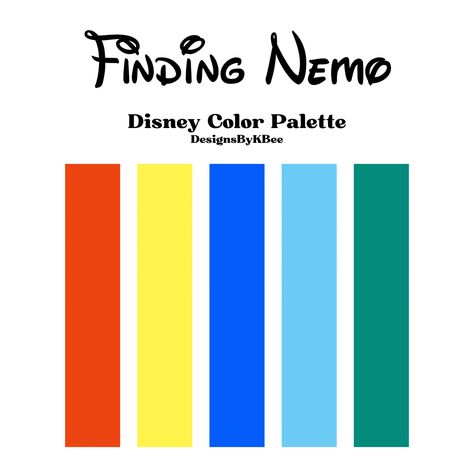 Disney Color Schemes, Disney Character Color Schemes, Disney Color Palette, Disney Characters Color Palette, Finding Nemo Color Palette, Pixar Color Palette, Disney Color Palette Character Design, Disney Character Color Palettes, Disney Princess Color Palette