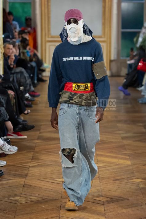 Asap Rocky by Awge Fashion show, Runway, Menswear Spring Summer 2025, Paris Fashion Week, Runway Look Awge Asap, Crazy Runway Fashion, Fw24 Runway, Asap Rocky Fashion, Fashion Show Runway, Paris Fashion Week Runway, Summer 2025, Asap Rocky, Boy George