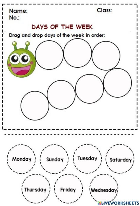 Days Of The Week Activities, Hungry Caterpillar Activities, Materi Bahasa Inggris, Homeschool Preschool Activities, English Activities For Kids, Kindergarden Activities, Learning English For Kids, English Lessons For Kids, English Activities