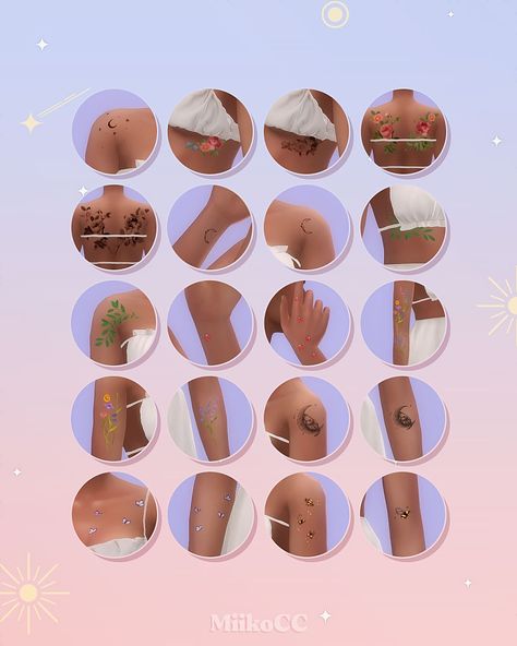 Child of Nature Tattoos - The Sims 4 Create a Sim - CurseForge Sims 4 Tattoos, The Sims 4 Skin, Makeup Tattoos, Nature Tattoos, Graphic Design Resources, Sims 4 Cc, Custom Content, Sims 4 Mods, The Sims 4