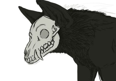 Scary Dog Drawing Reference, Dog Skull Sketch, Cerebus Dog Drawing, Scary Dog Art, Skeleton Dog Art, Skeleton Dog Drawing, Wendigo Art Dark, Skull Dog Drawing, Dog Skull Drawing