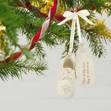 Baby's First Christmas Booties Porcelain Personalized Ornament, Porcelain Christmas Ornaments, Hallmark Christmas Ornaments, Christmas Monogram, Baby First Christmas Ornament, Christmas Keepsakes, Baby's First Christmas, Photo Ornaments, First Christmas Ornament, Hallmark Ornaments