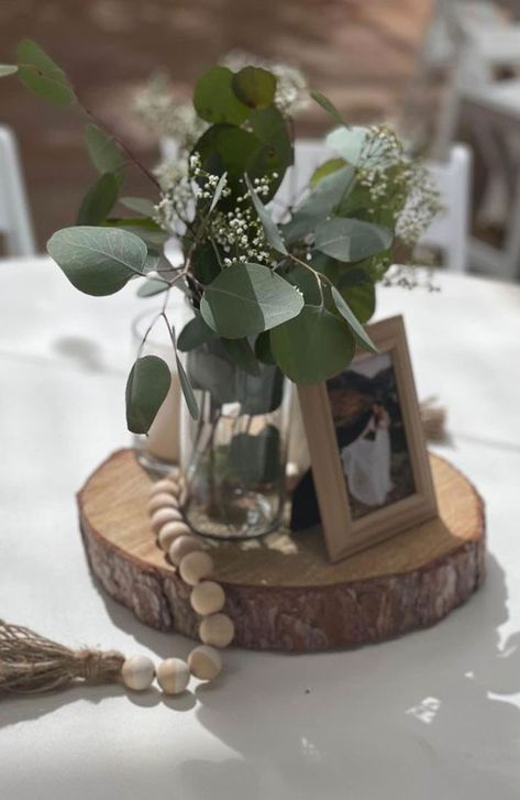 Graduation Party Ideas Greenery, Eucalyptus Grad Party, Boho Graduation Centerpieces, Graduation Table Party Ideas, Neutral Grad Party Ideas, Rooted Theme Party Ideas, Rustic Boho Graduation Party Ideas, Greenery Graduation Party Decor, Rustic Graduation Centerpieces