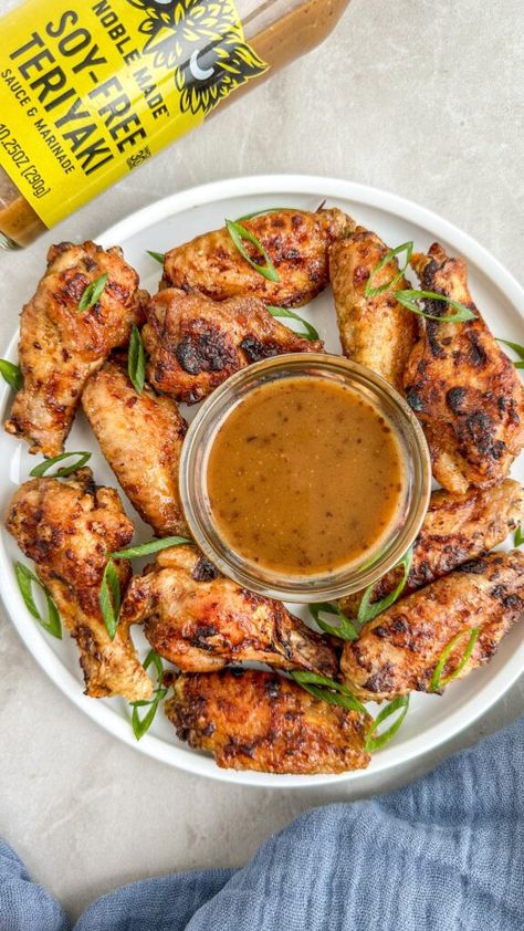 Air Fryer Teriyaki Chicken Wings Chicken Teriyaki Sauce, Teriyaki Chicken Wings, Chicken Appetizers, Dairy Free Eggs, Free Snacks, Gluten Free Dairy Free Recipes, Teriyaki Sauce, Teriyaki Chicken, Easy Delicious Recipes