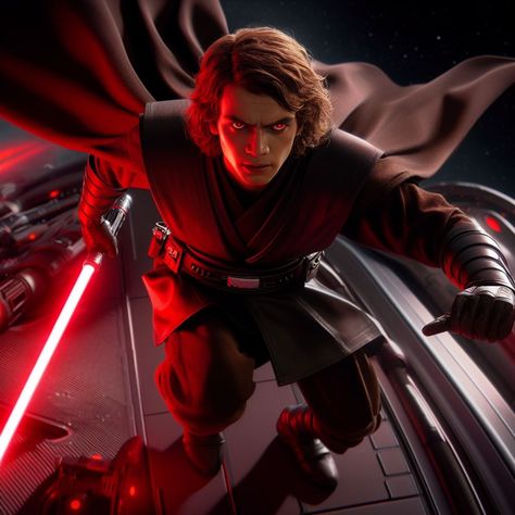 Anakin Red Lightsaber, Red Lightsaber, Anakin Vader, Dark Side Star Wars, Spectacular Spider Man, Star Wars 2, Sith Lord, Star Wars Comics, Hayden Christensen