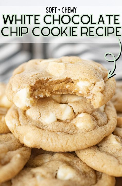 Easy Desserts With White Chocolate Chips, Healthy White Chocolate Chip Cookies, Nestle Toll House White Chocolate Chip Cookies, White Chip Chocolate Cookies, White Choc Cookies, White Chocolate Chip Cookies Gluten Free, Walnut White Chocolate Chip Cookies, Thick White Chocolate Chip Cookies, White Chocolate Chocolate Cookies